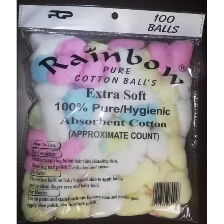 Rainbow Cotton Balls Extra Soft 100% Pure Hygienic Absorbent Cotton Balls