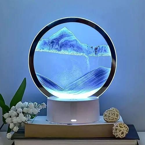 Sand Clock Sand Scape Lamp - 3D Moving Sand Mountain Painting for Home Decor