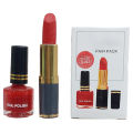 New Professional Makeup 2in1 Lipsticks + Nail Polish Pair Pack | Long-Lasting & High-Pigment Lipstick | Trendy Nail Polish Shades | Perfect Combo for Girls & Women | Smooth & Matte Finish | Smudge-Proof & Chip-Resistant | Beauty Essentials for Daily & Par. 