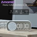 Amamia wireless speaker touch screen buttons Bluetooth-compatible5.0 Sound Box Clock Dual Alarm. 
