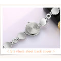 KIMIO Fashion Crystal Stone Bracelet Watch For Women / Girls - White. 