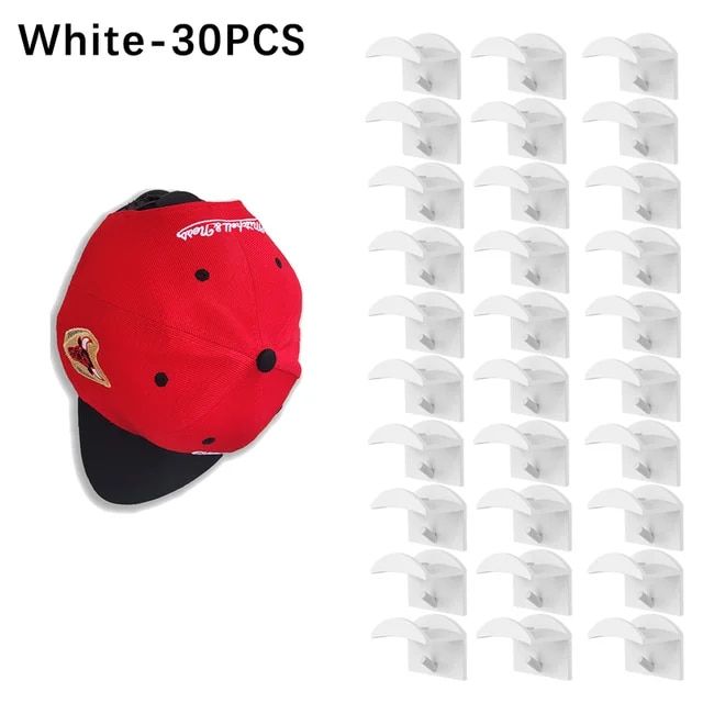 5 10pcs New Baseball Hat Hook Hat Sticking Hook Traceless Hook Black Minimalist Design Hat Rack Simple Earphone Necklace Storage
