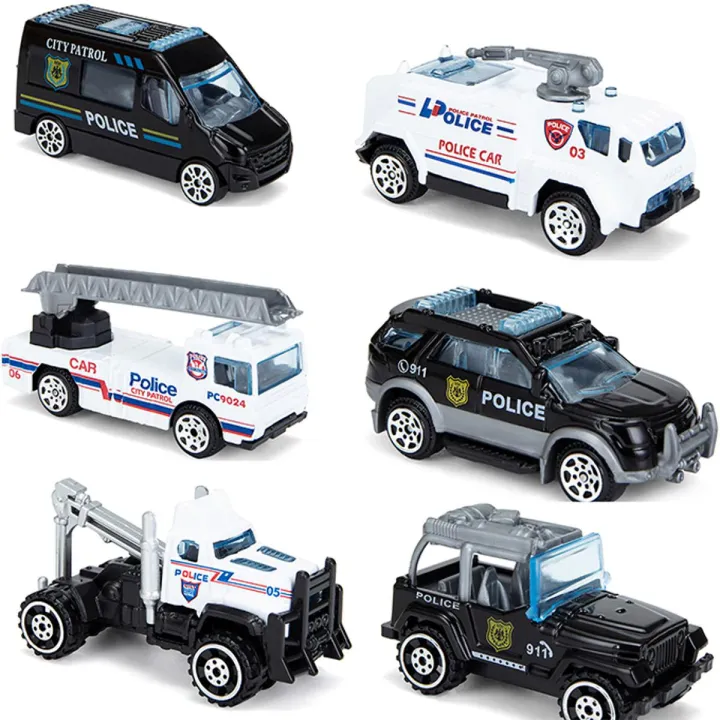 Police Toy Car Sets Diecast Police Cars Metal Playset Vehicle