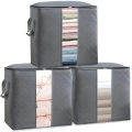 AK Plastic Large Storage Bags, Storage Bag Clothes Storage Box Bins Foldable Closet Organizers Storage Containers with Durable Handles Thick Fabric for Blanket Comforter Clothing Bedding. 