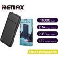 100% Original REMAX RPP-96 2 USB 10,000mAh LANGO SERIES POWER BANK 2.1A 5V Black Color. 