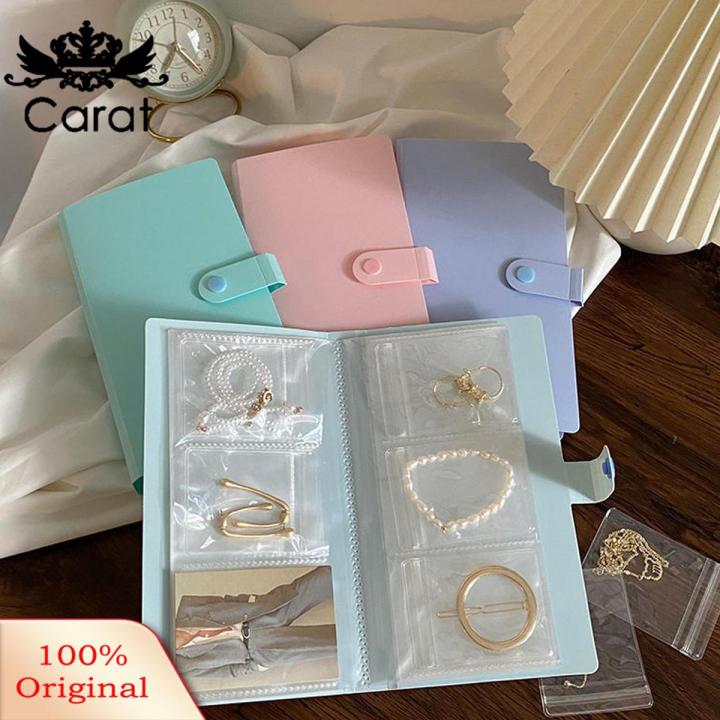 Carat Jewelry Storage Book Oblong Shape Earring Ring Anti-slip Jewelry Organizer