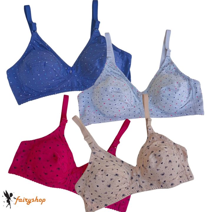FairyShop Pack of 2 Jersey Bra Soft Comfortable Jersey Cotton Bra for Everyday Use - CAQ