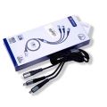 Ronin R305, 3 in 1 Cable Fast Charging , ANDROID, Type C & IOS Best In Quality High - Speed Data Cable - Black.. 