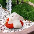 Chinese Style Rabbit Statue Small Bunny Figurine Sculpture for Table Year Decoration , 2.6cmx3.7cm. 