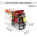 Fast Forward Fridge Organizer  (Pack of 2)  Refrigerator Organizer Bins for Freezers, Countertops, and Cabinets | Pantry Organization in Small, Medium & Large Sizes. 