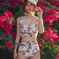 New Bikini Gathered High Waist Split Swimsuit Ladies Spa Couple Swimsuit Bikini. 