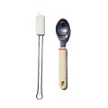 Ice Cream Spoon Stainless Steel with Plastic Handle And With Stainless Steel Silicon Spatula Set. 