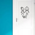 Cartoon Boy Girl WC Restroom Toilet Door Wall Sticker Washroom Decal Home Decor. 