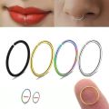 20 pieces of Stainless steel Fake Nose Ring Septum Ring 8/10mm  Hoop Cartilage Tragus Helix Lip Fake Piercing Cartilage Fake girls and woman Earrings Hoop 10 Gold 10 Sliver. 