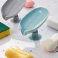 Leaf Shape Soap Box Drain Soap Holder Bathroom Accessories Suction Cup Soap Dish Tray Soap Dish for Bathroom Soap Container. 