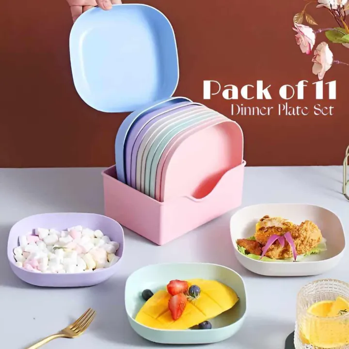 10%20Pieces%20Household%20Food%20Grade%20Plastic%20Plate%20Spit%20Bone%20Dish%20Set%20%20Square%20For%20Dining%20Table%20-%20Image%202
