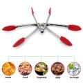 Small Tongs With Silicone Tips 7 Inch Kitchen Tongs – Set Of 3 - Perfect For Serving Food, Cooking, Salad, Grilling Red. 