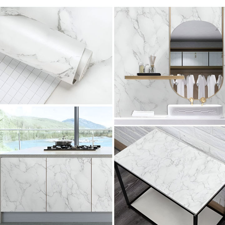Marble Sheet - Marble Sheet Sticker - 60cm x 100cm/200Cm Marble Sheet Texture Design PVC Waterproof Self adhesive Wallpaper Sticker sheet Furniture New Skin Kitchen Cabinet Paper Stickers sheet Oilproof Table top Sticker sheet