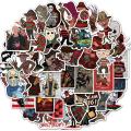 【DIV MALL】50Pcs Horror Movie Freddy Krueger Stickers Skateboard Car Laptop Decal For Kids Toys Waterproof Sticker. 