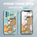 Jizetin for Samsung Galaxy A72 / A72 5G Case Tom and Jerry Design Side Design Phone Case Square Edge Pattern Liquid Silicone Cases Full Cover Camera Shockproof Protective Case. 