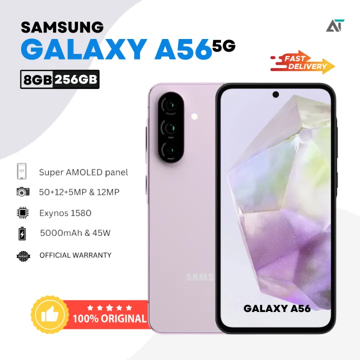 Samsung%20Galaxy%20A56%205G%208GB%20RAM,%20256GB%20ROM%20FHD+%20Super%20AMOLED%20HDR10+%20Display%20Android%2015,%20One%20UI%207%20Exynos%20Chip%206.7%E2%80%9D%20Screen%2050MP%20Triple%20OIS%20Camera%2045W%20Fast%20Charging%20PTA%20Approved%20-%20Image%202