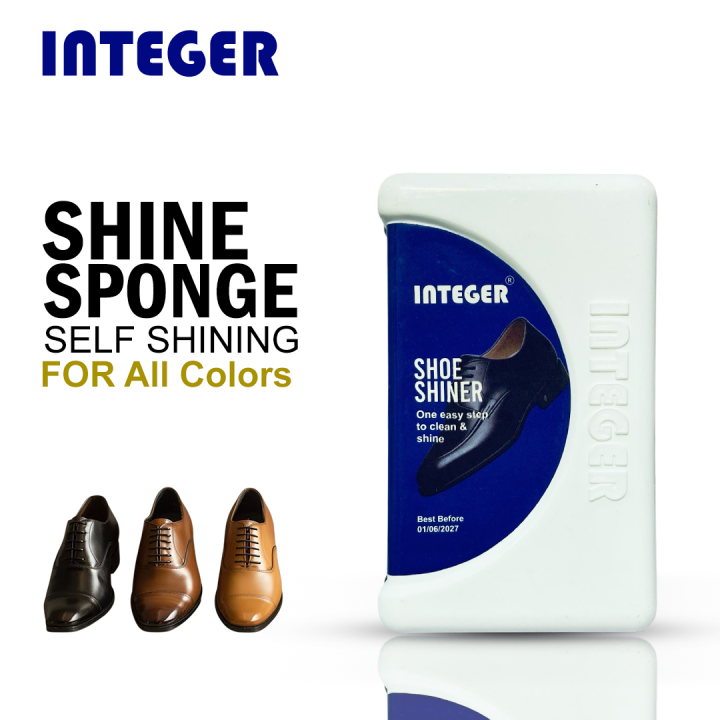 INTEGER Shoe Shine Sponge - Instant Shoe Polisher for Leather, Formal & Casual Shoes | Easy Shoe Cleaning Tool