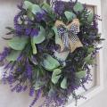 Heart Wreath Artificial Lavender Wreath Valentines Day Door Wreath for Front Door Wall Home Wedding Decoration. 