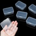 Embellet Small Plastic Jewelry Storage Box Transparent Flip Portable Pill Container Jewelry Holder Packaging Earrings Display Case. 