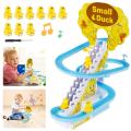 Electric Climbing Stairs - Duck Track Set , Duck Climbing Toy Children Roller Coaster With LED Flashing Lights, Music. 