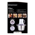 Westpoint Electric Meat Chopper Stainless Steel Machine 3 Litres - West Point Professional Chopper, 3.0 Liter Bowl, 1000W, WF-1099 Official 2 Years Warranty | Heavy Duty Electric Chopper Vegetable Chopper and Meat Mincer. 