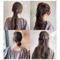 Pack OF 2 Ponytail Hair Rings Clips Hair Clips Women Bird Nest Shaped Hair Hairpin Simple Magic Lazy Braider Tool Women Hair Accessories. 