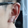 Silver Spike Earrings For Men Boys Girls - Men earrings Accessories Rivet Design Hoop Earrings For Man Rock Style Stainless Steel. 