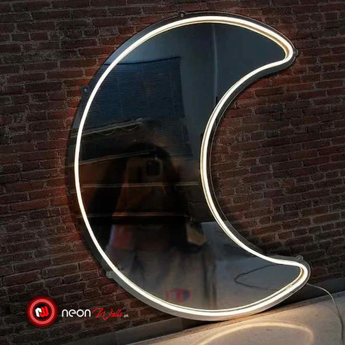 Moon Selfie Neon Mirror - Neon Light   Neon lights  Neon lights for room  neon lights for room name  light  lights for decoration   lights for room decoration  Wall Decoration items  Wall Decoration items for home  Neon Walls