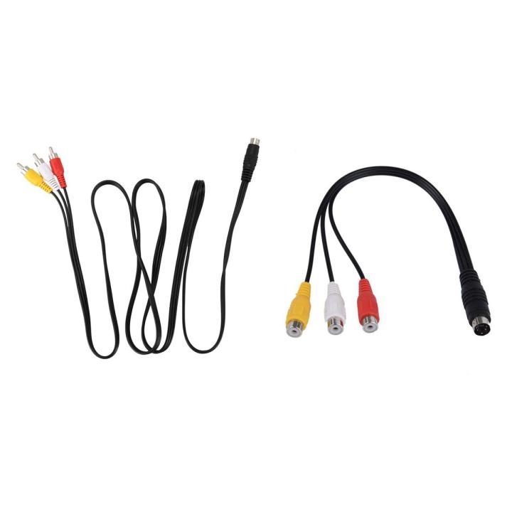 4 Pin S-Video to 3 RCA Female TV Adapter Laptop Cable & 1.5M 4.9Ft 3 RCA Male to 4 Pin S-Video Male TV PC Conversion Cable