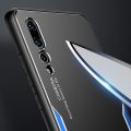 For Huawei P20 Electroplated Metal Back Panel Soft TPU Bumper Double Shockproof Protective Cover Compatible case. 