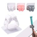 Pack of 3 Wall Mounted Mop Organizer Holders – Heavy Duty Brush & Broom Hanger – Kitchen & Bathroom Storage Rack – Seamless Mop Hook – Space-Saving Home Organizer. 