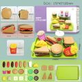 Happy Little Chef Kitchen Toys Play House Mini Burger And Fries Set Food Toys. 