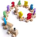 Wooden Digital Numbers Train Toy Kids Wood Set. 