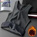 Men Sleeveless Top Ultra-thick Fleece Lined Tank Top Vest Warm Thermal Base Layer for Southeast Asian Buyers Men Thermal Vest. 