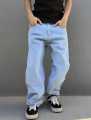 Men's Loose Fit Wide Leg Denim Jeans Retro Baggy Streetwear Trousers Casual Straight Leg Denim Pants. 