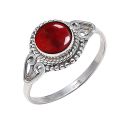 925 Sterling Silver red Ring Carnelian Stone Gemstone Statement Ring Gift Jewellery For Girl Women. 