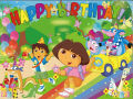 DORA THE EXPLORER THEME BIRTHDAY PARTY BANNER ( 36 INCHES X 24 INCHES ). 