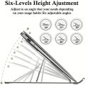 Aluminium Laptop Stand Silver & Black With Detachable Single & Dual Fan Stand For Laptop - 7 Gear To Adjust Height & Anti Slip Rubber Grip - Full Metal Body Adjustable Portable And Foldable Laptop Stand. 