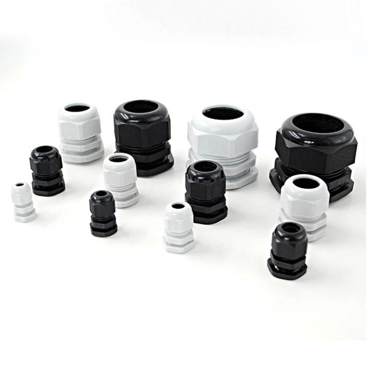 PG7/9/11/13.5/16/19 Waterproof Cable Gland Cable entry IP68 PG Series White Black Nylon Plastic Connector