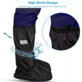 Long Shoe Covers for Rain, Dirt Protection Reusable & Foldable ,Overshoes Wear for Travelling, Motorcycle, Cycling, Riding For Both Men and Women. 