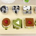 Stainless Steel Cake Molds With Push-Pieces  Molds For Small Cakes, Biscuits, Rice Balls And Bento  Round, Heart-shaped, Square And Triangular Diy Baking Tools. 
