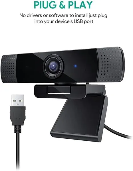 Aukey PC-Lm1E 1080P Webcam w/Dual Noise Reduction Stereo