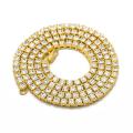 Men's Hip Hop Bling Bling Iced Out Tennis Chains 1 Row Necklaces Luxury Brand Silver/Gold Color Men Chain Fashion Jewelry. 
