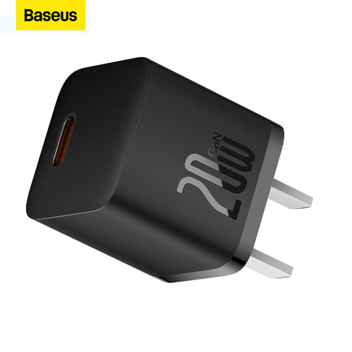 Baseus GaN5 Type C Charger – 20W Mini PD Fast iPhone Charger with US Plug, for iPhone 15/14/13, iPad, Samsung Galaxy and More