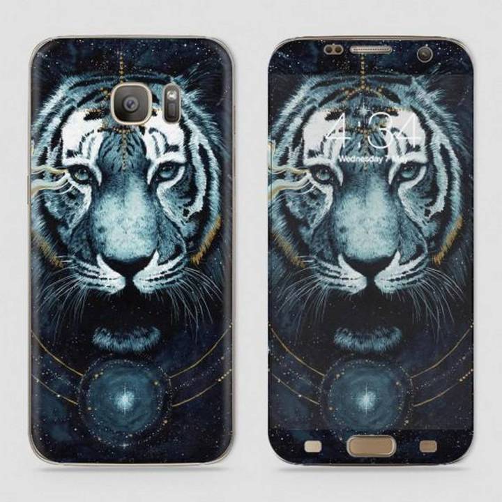 Samsung S7 Edge Skin - SkinLee HQ Vinyl Skin Wrap (Not Cover) - Vintage Galaxy Tiger - SKINLEE-357-2-15-75